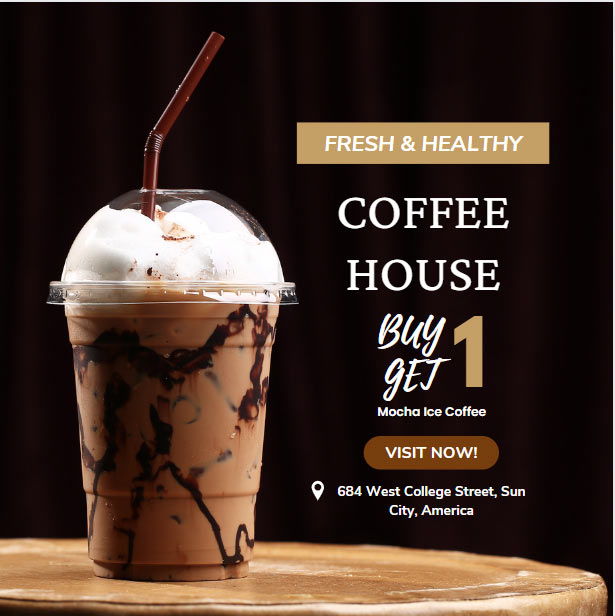 Restaurant promotional poster showcasing special dishes and offers